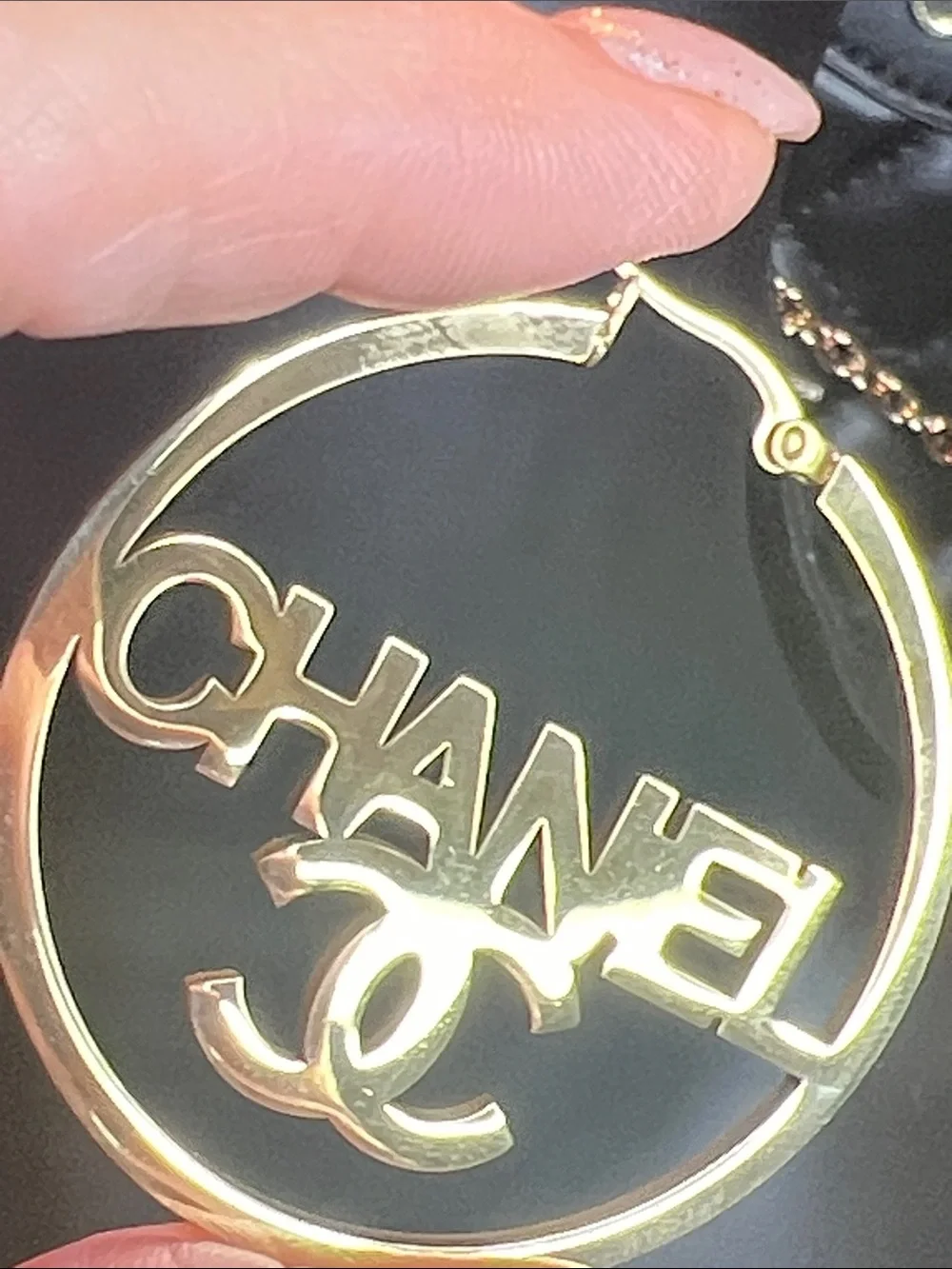 Gold Logo Hoop Earrings